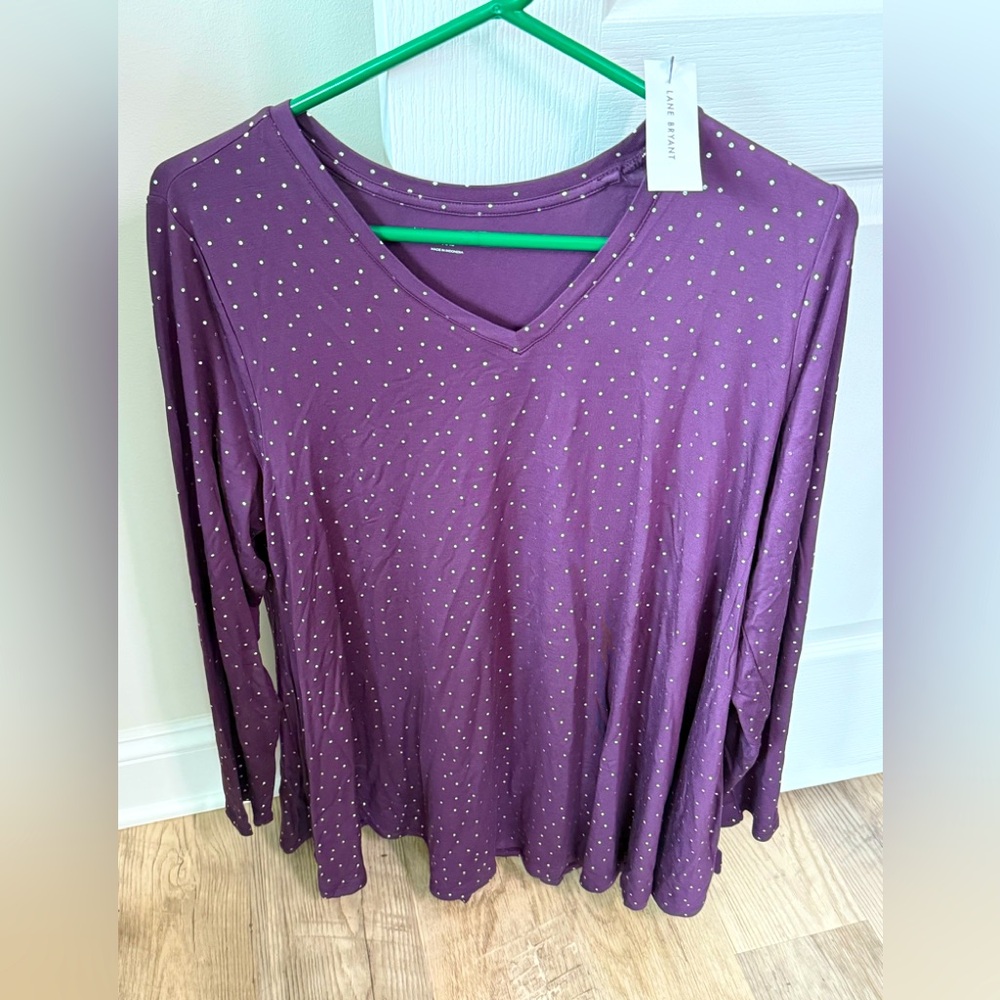 NWT Lane Bryant Swing Metallic dot Tee